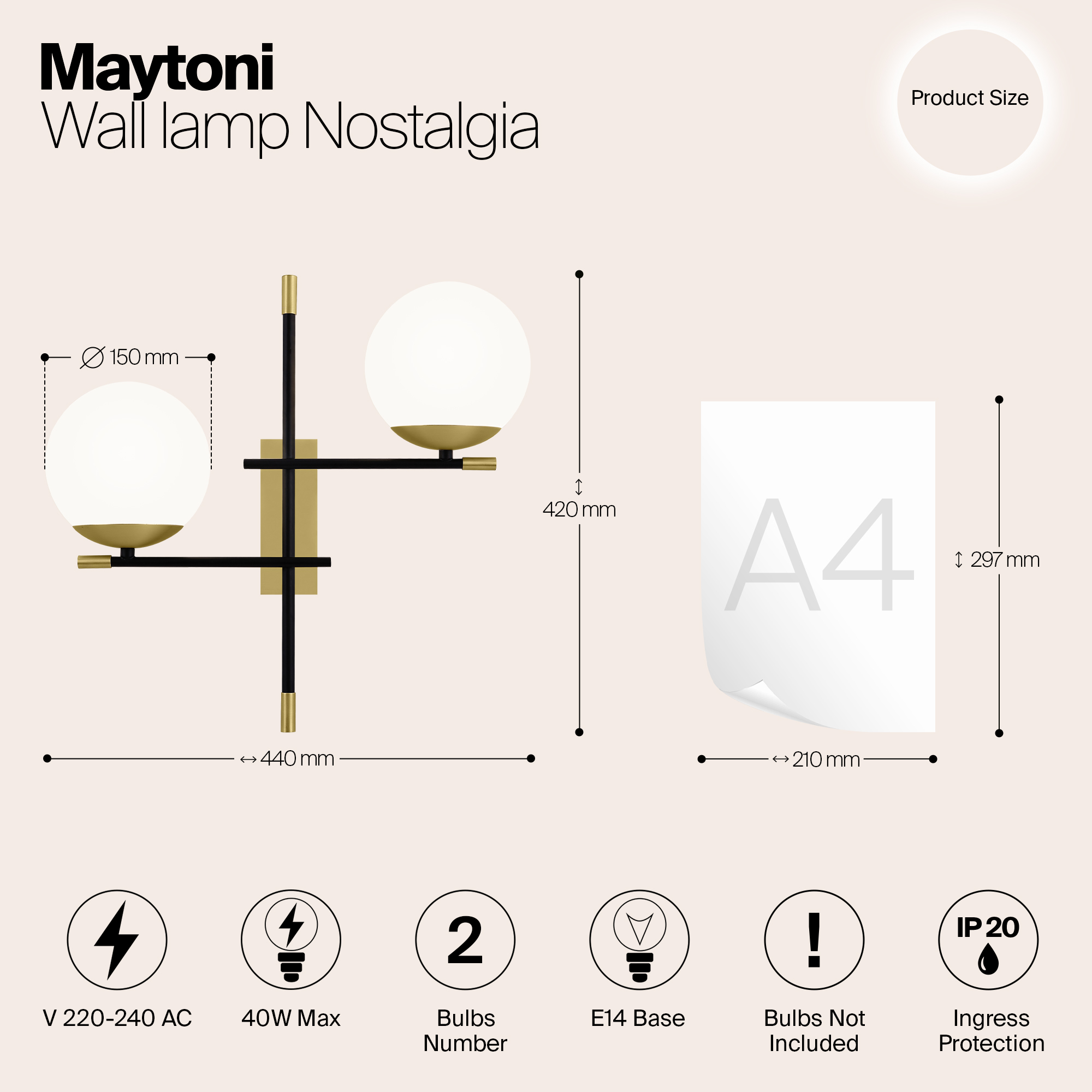картинка Бра Maytoni Nostalgia MOD050WL-02G от магазина pro-decor.kz