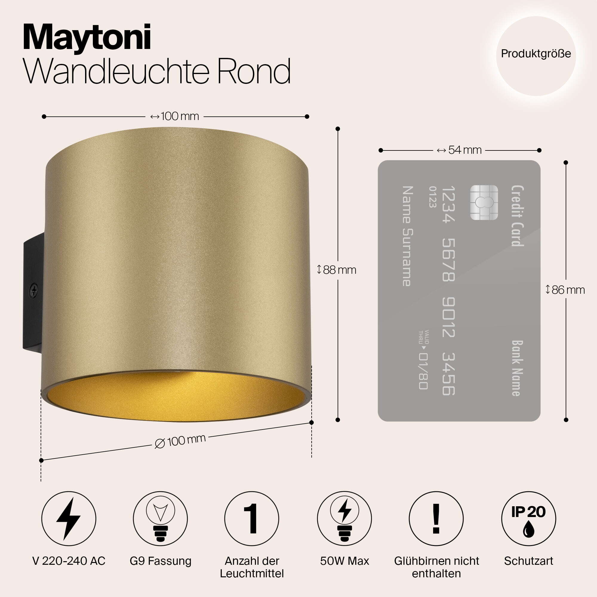 картинка Бра Maytoni Rond C066WL-01MG от магазина pro-decor.kz