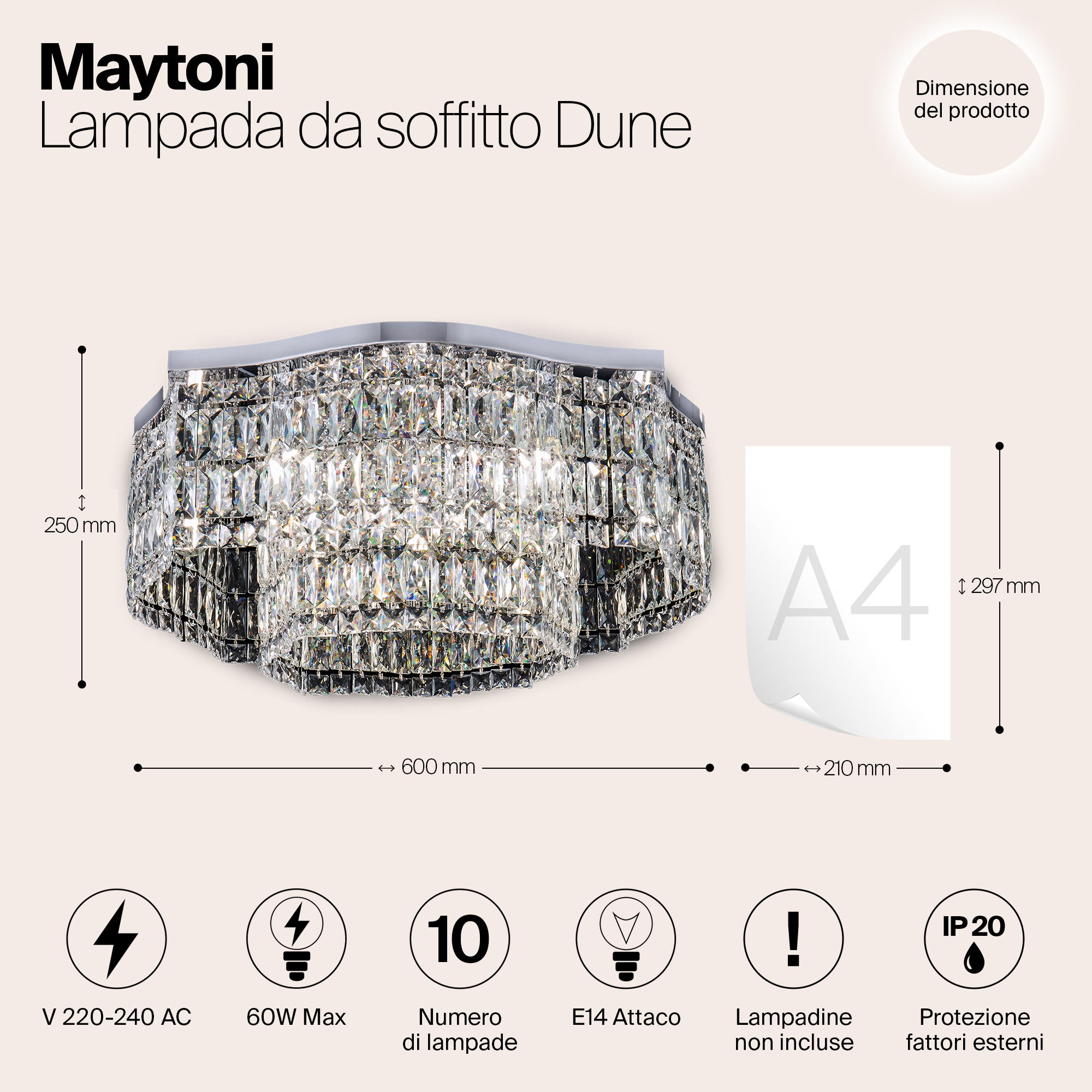 картинка Потолочная люстра Maytoni Dune DIA005CL-10CH от магазина pro-decor.kz