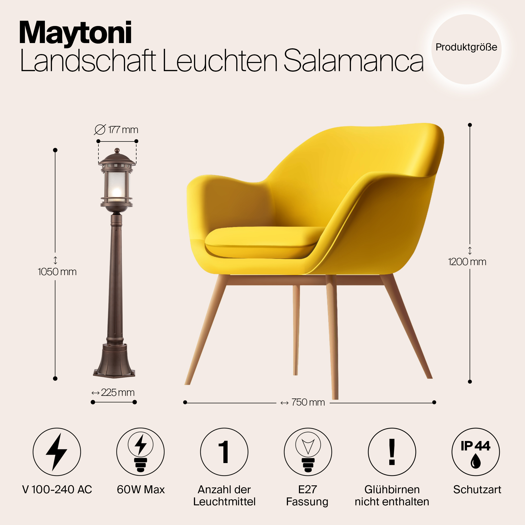 картинка Уличный светильник Maytoni Salamanca O031FL-01BR магазин pro-decor.kz являющийся официальным дистрибьютором в Казахстане картинка Уличный светильник Maytoni Salamanca O031FL-01BR от магазина pro-decor.kz