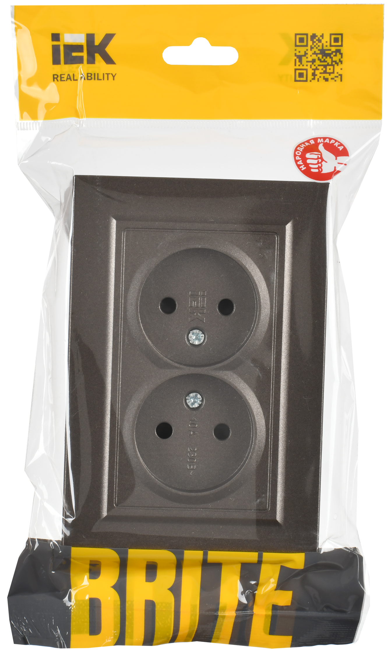 картинка BRITE Роз. 2-я без з/к/ш 10А в сб. РС12-2-БрТБ бр. IEK от магазина pro-decor.kz