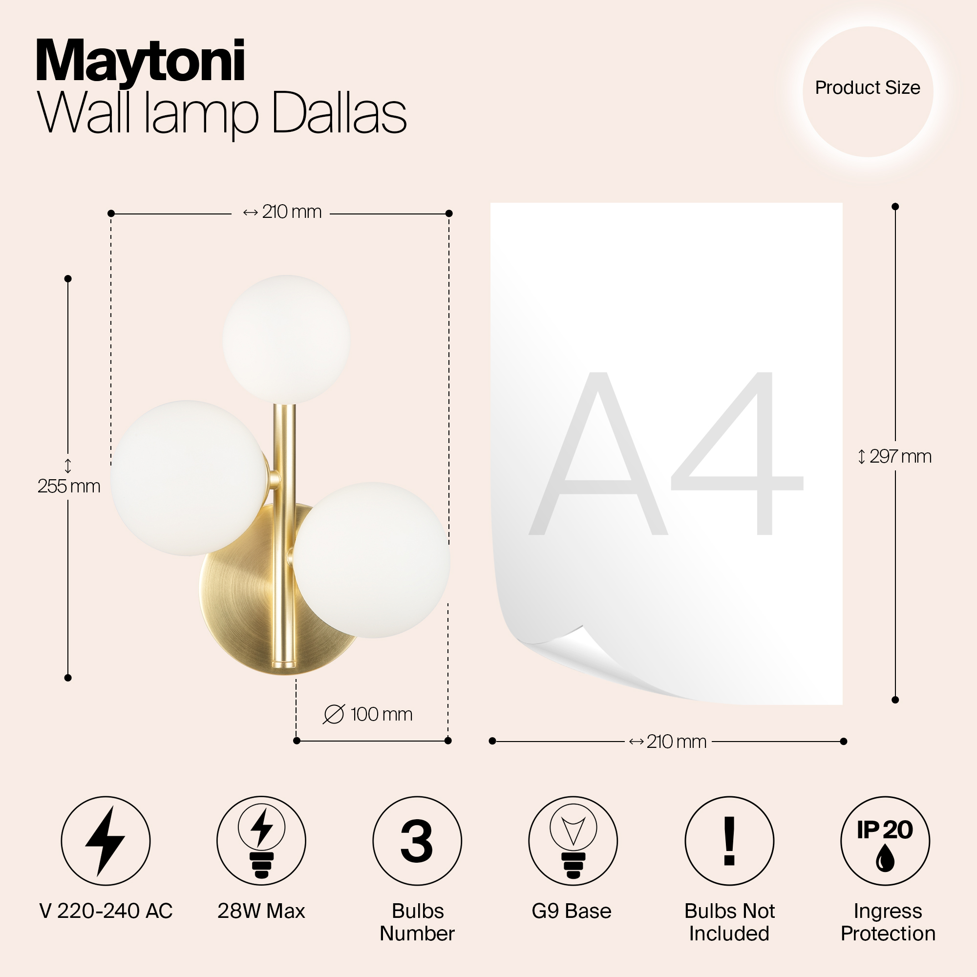картинка Настенный светильник (бра) Maytoni MOD545WL-03BS от магазина pro-decor.kz