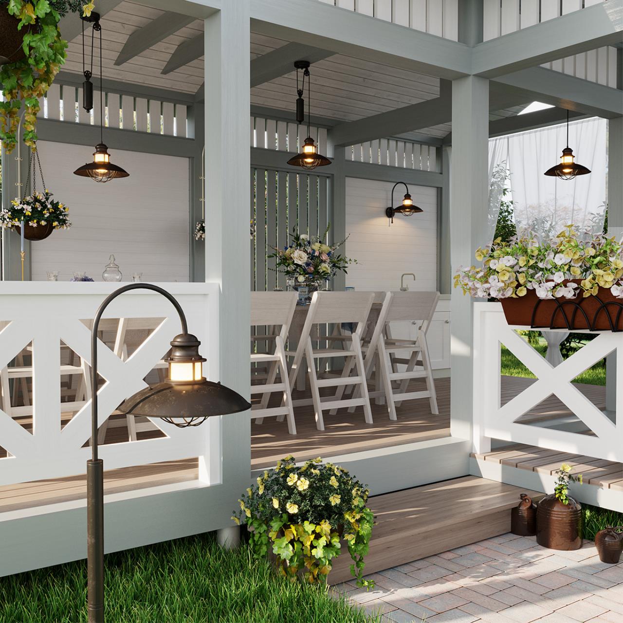 картинка Уличный подвесной светильник Odeon Light Nature Dante 4164/1A от магазина pro-decor.kz