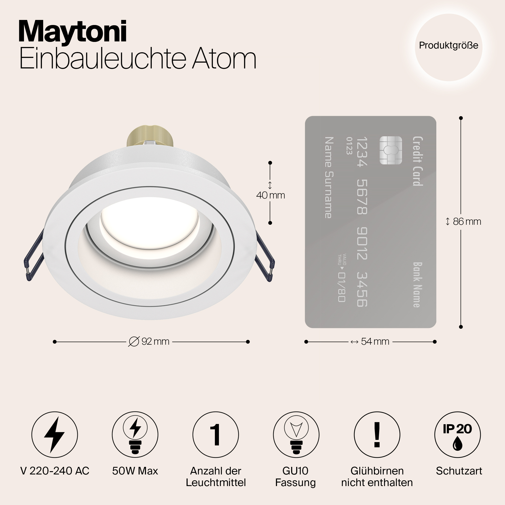 картинка Встраиваемый светильник Maytoni Akron DL025-2-01W от магазина pro-decor.kz