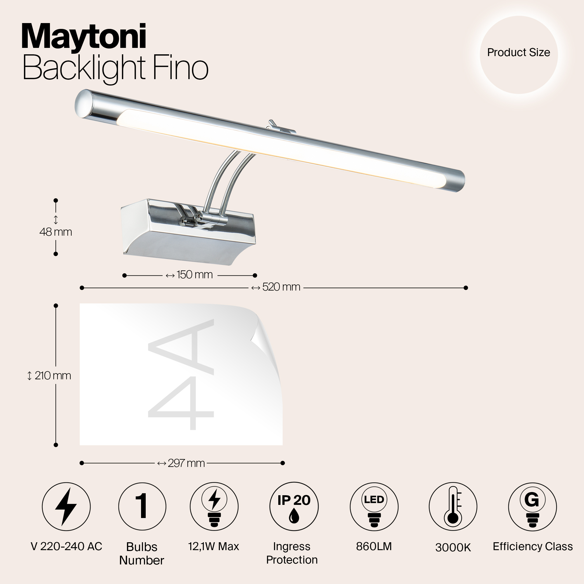 картинка Подсветка для картин Maytoni Fino MIR003WL-L12CH магазин pro-decor.kz являющийся официальным дистрибьютором в Казахстане картинка Подсветка для картин Maytoni Fino MIR003WL-L12CH от магазина pro-decor.kz