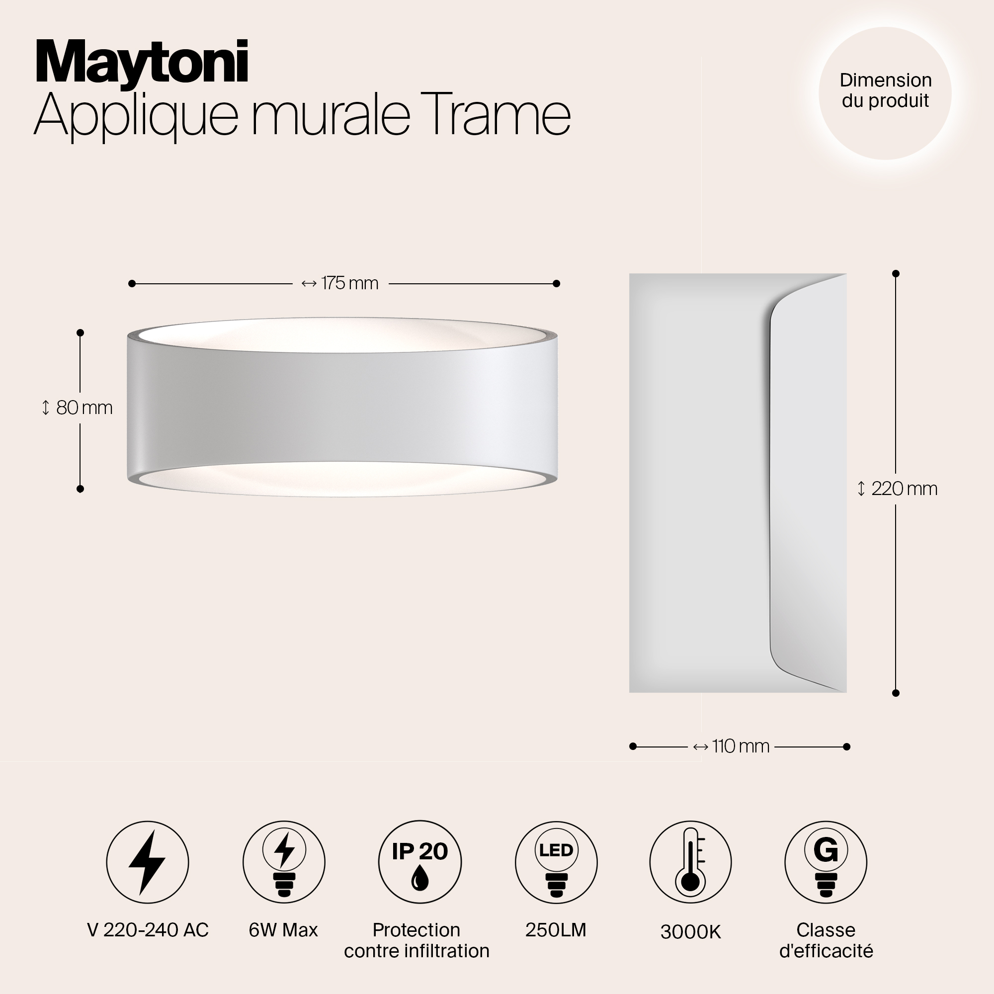 картинка Настенный светодиодный светильник Maytoni Trame C806WL-L5W от магазина pro-decor.kz