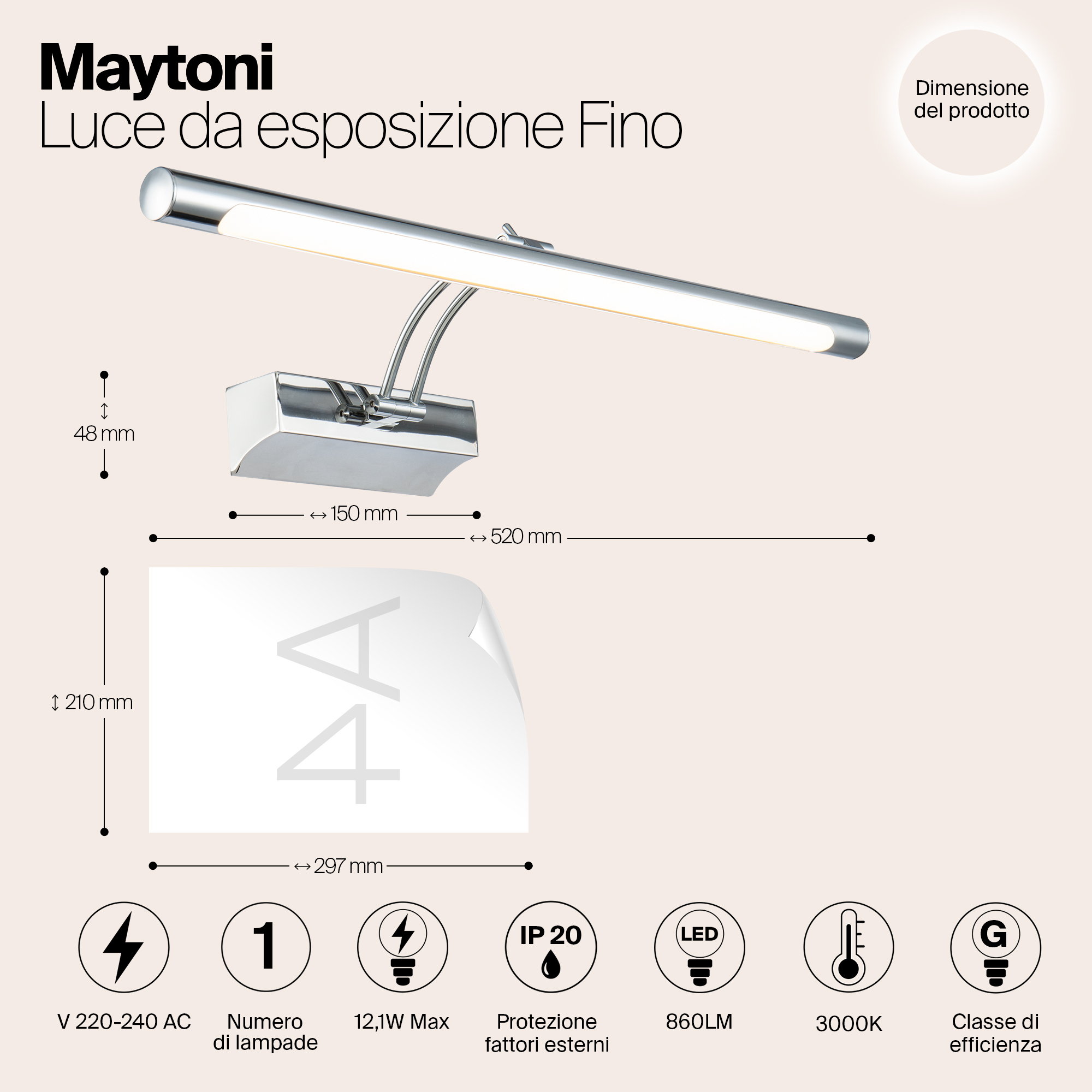 картинка Подсветка для картин Maytoni Fino MIR003WL-L12CH магазин pro-decor.kz являющийся официальным дистрибьютором в Казахстане картинка Подсветка для картин Maytoni Fino MIR003WL-L12CH от магазина pro-decor.kz