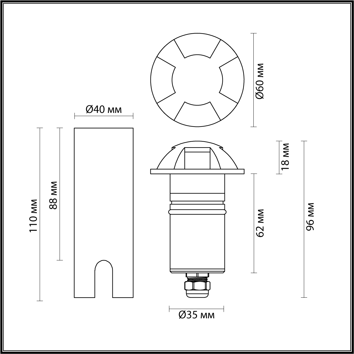 картинка 6662/3GL NATURE Odeon Light Встраиваемый грунтовый светильник от магазина pro-decor.kz
