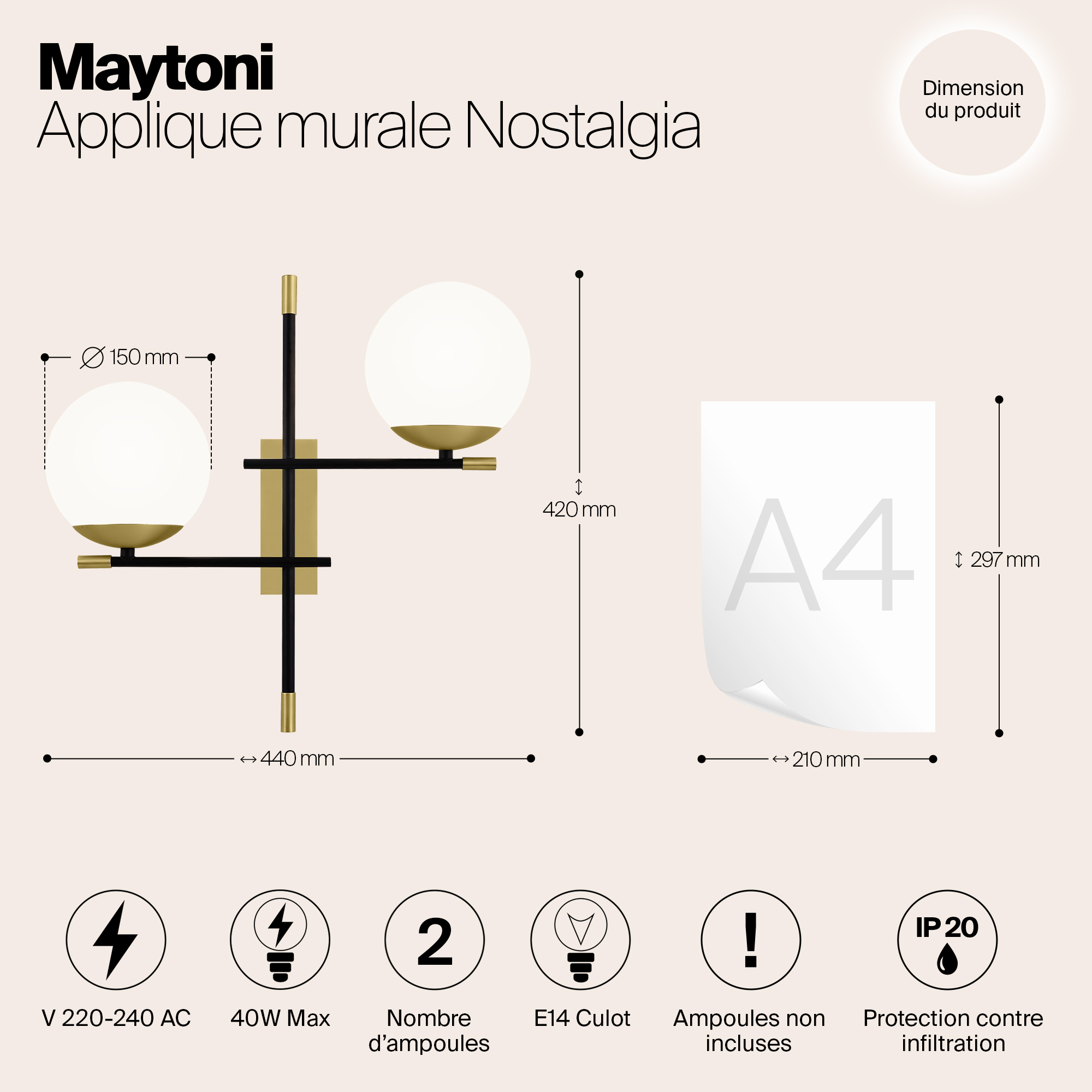 картинка Бра Maytoni Nostalgia MOD050WL-02G от магазина pro-decor.kz