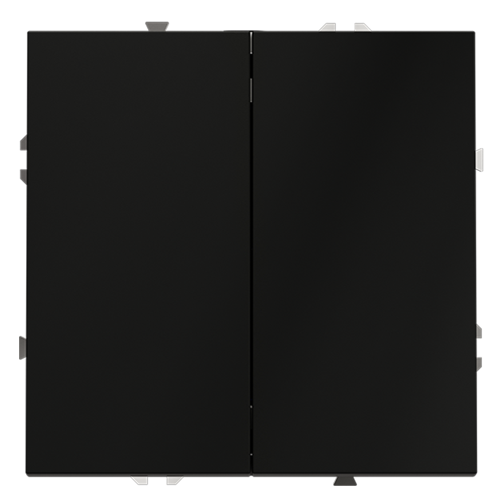 картинка Проходной переключатель встраиваемый VOLTUM S70 двухклавишный 10А, (черный матовый) VLS020308 от магазина pro-decor.kz