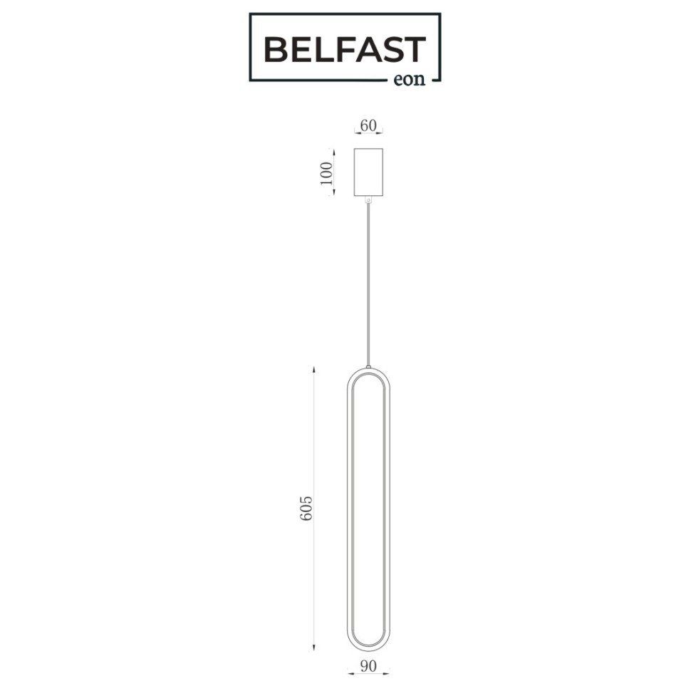 картинка Светильник подвесной Belfast Nevis86227-1W-60 BL  от магазина pro-decor.kz