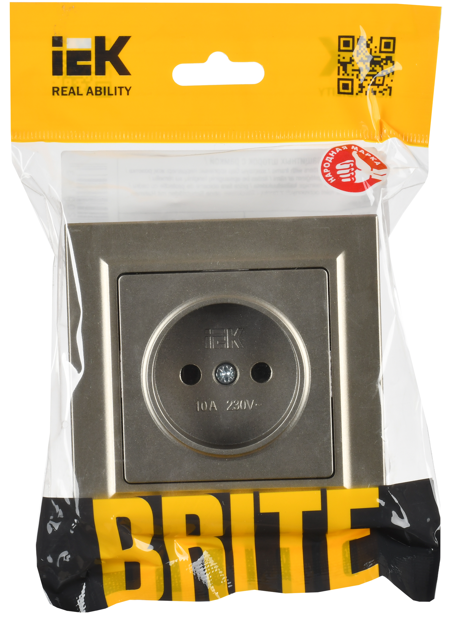 картинка BRITE Роз. без з/к/ш 10А в сб. РСР10-1-0-БрШ шамп. IEK от магазина pro-decor.kz