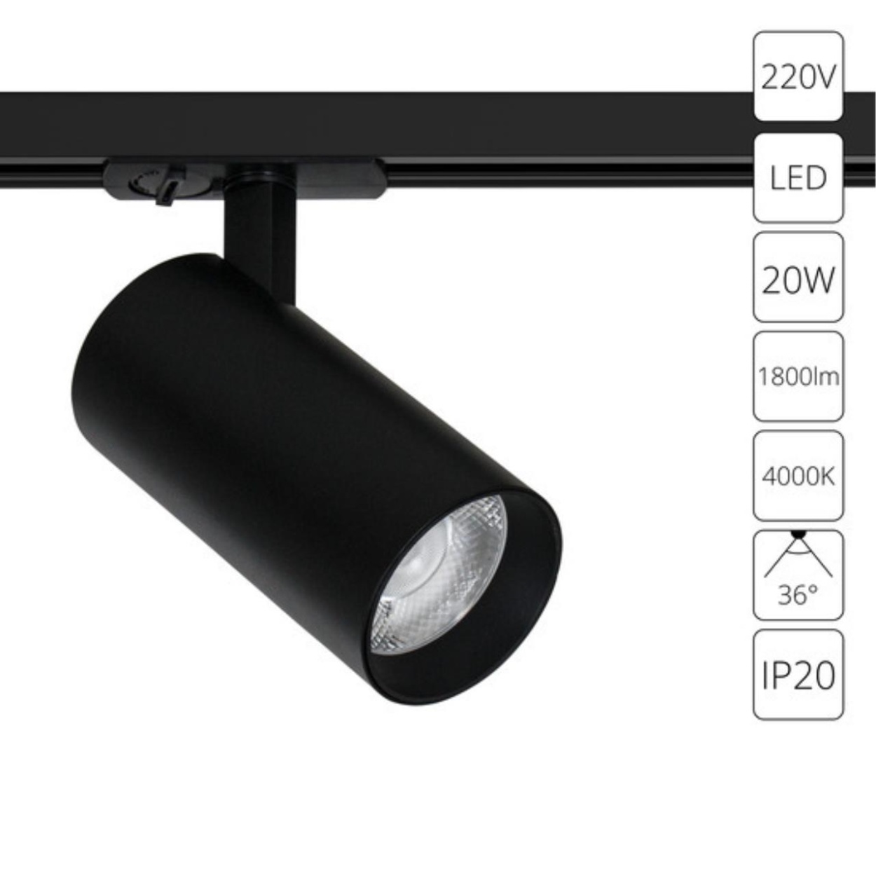 картинка Трековый светильник Arte Lamp BENE A1947PL-1BK от магазина pro-decor.kz