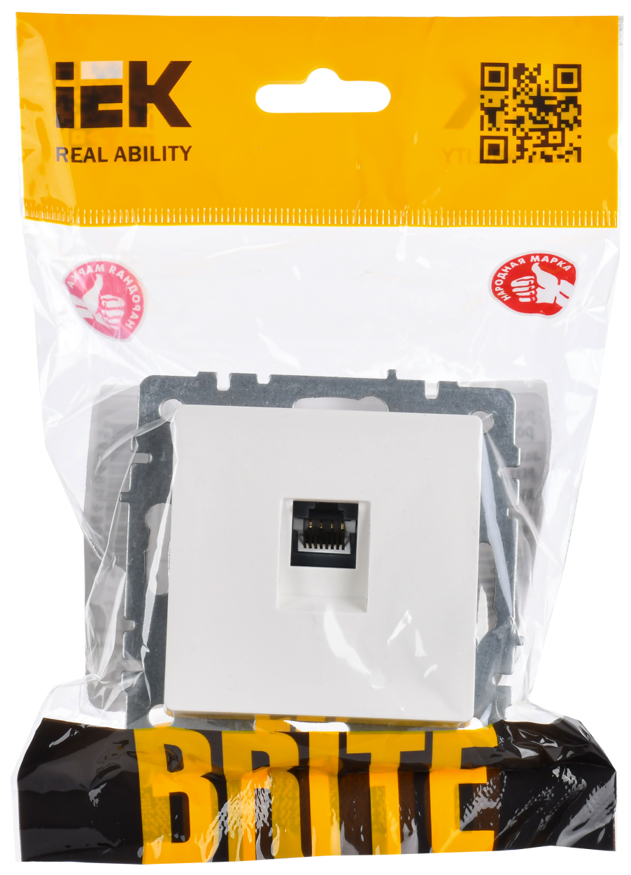 картинка BRITE Роз. комп. RJ45 кат.6 РК11-БрЖ жемч. IEK от магазина pro-decor.kz