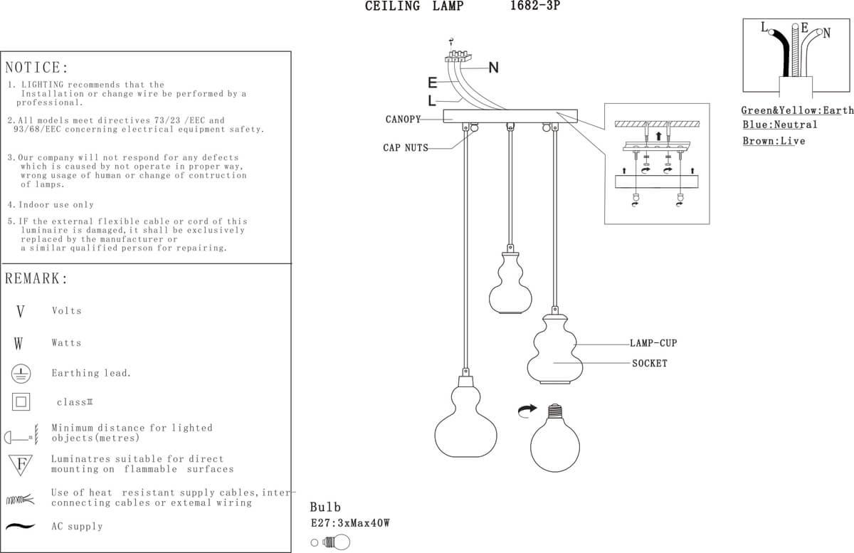 картинка Подвесной светильник F-Promo Bibili 1682-3P от магазина pro-decor.kz