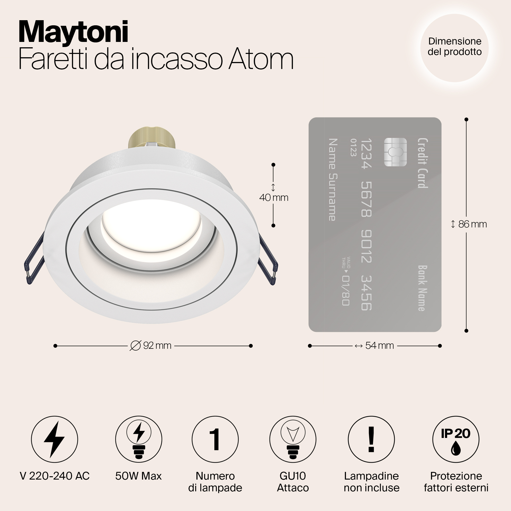 картинка Встраиваемый светильник Maytoni Akron DL025-2-01W от магазина pro-decor.kz