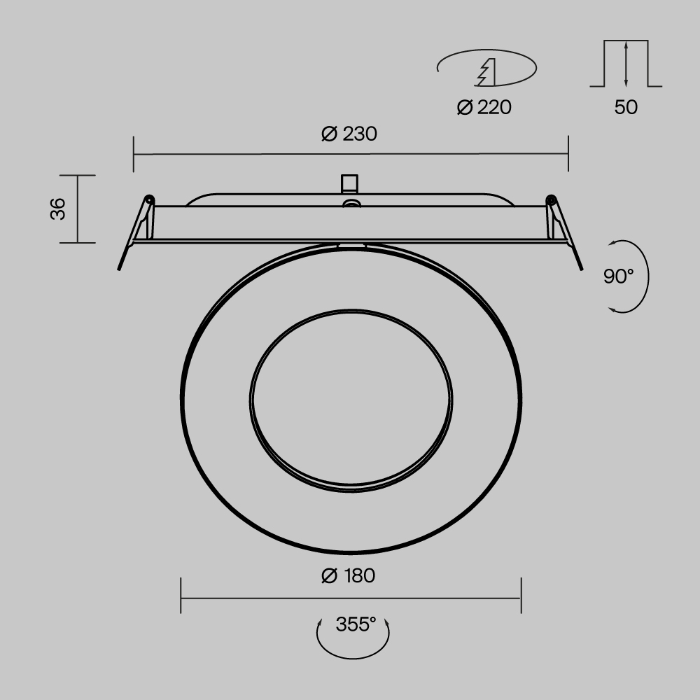 картинка Встраиваемый светильник Technical DL102-12W3K-W от магазина pro-decor.kz