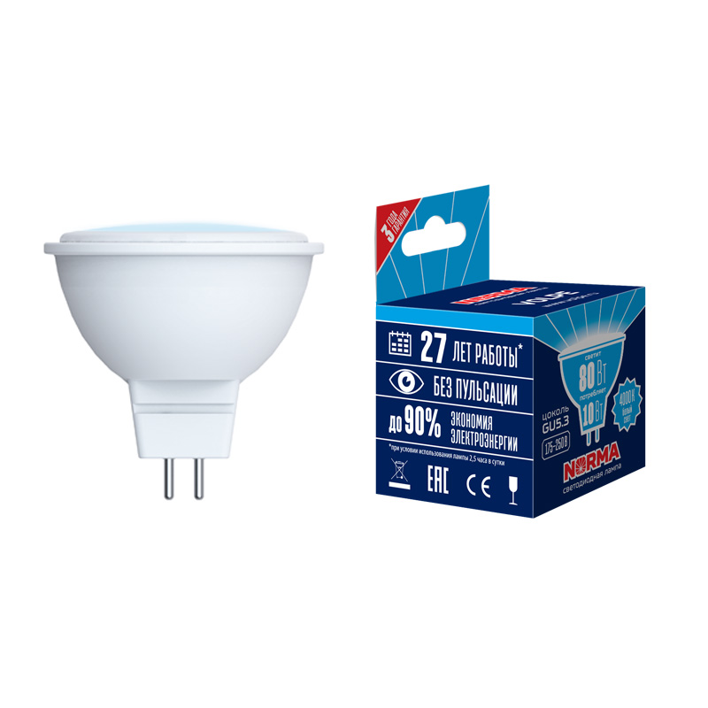 картинка LED-JCDR-10W-NW-GU5.3-NR Лампа светодиодная. Форма JCDR. матовая. Серия Norma. Uniel 144595 от магазина pro-decor.kz