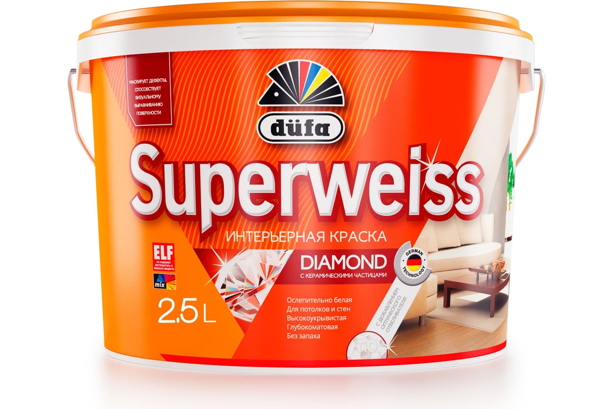 Купить Dufa ВД краска SUPERWEISS RD4 2,5л Dufa ВД краска SUPERWEISS RD4 2,5л