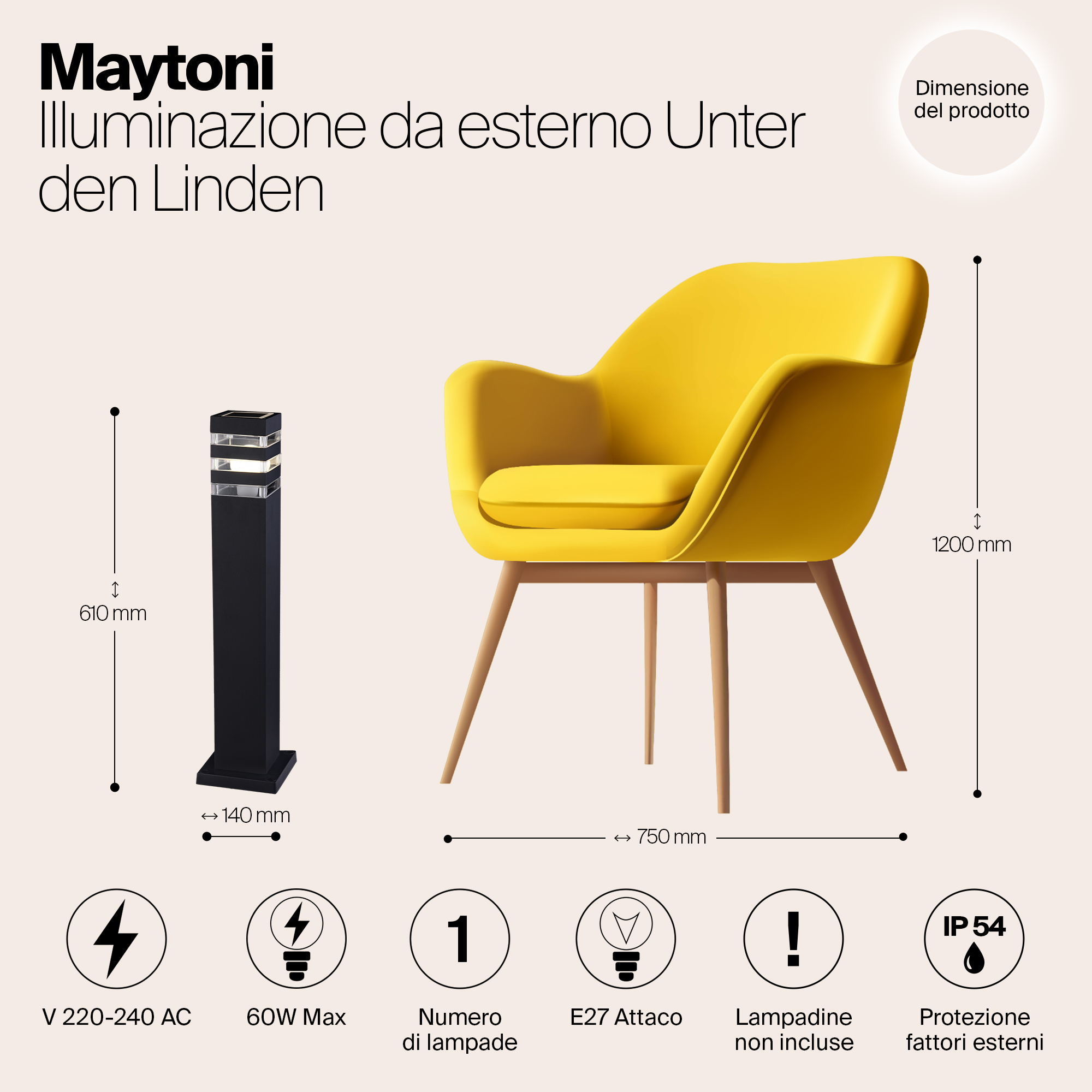 картинка Уличный светильник Maytoni Unter den Linden O578FL-01B от магазина pro-decor.kz