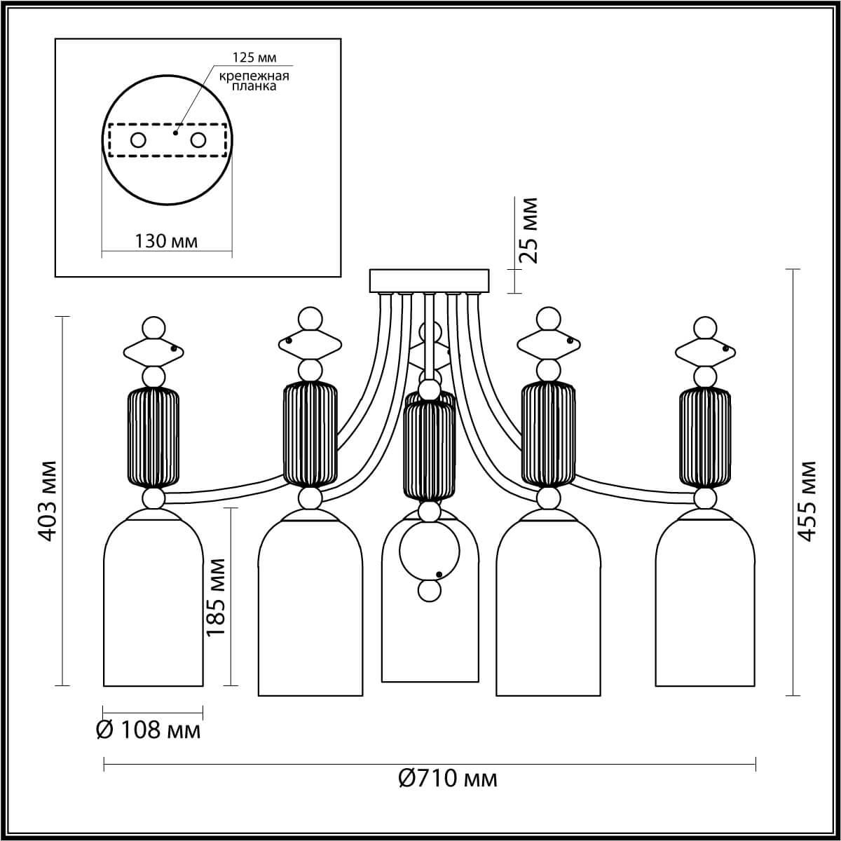 картинка Потолочная люстра Odeon Light Classic Candy 4861/5C магазин pro-decor.kz являющийся официальным дистрибьютором в Казахстане картинка Потолочная люстра Odeon Light Classic Candy 4861/5C от магазина pro-decor.kz