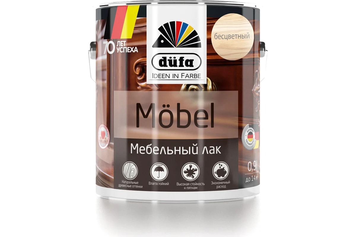 Dufa Лак MOBEL мебельный бесцветный 900мл