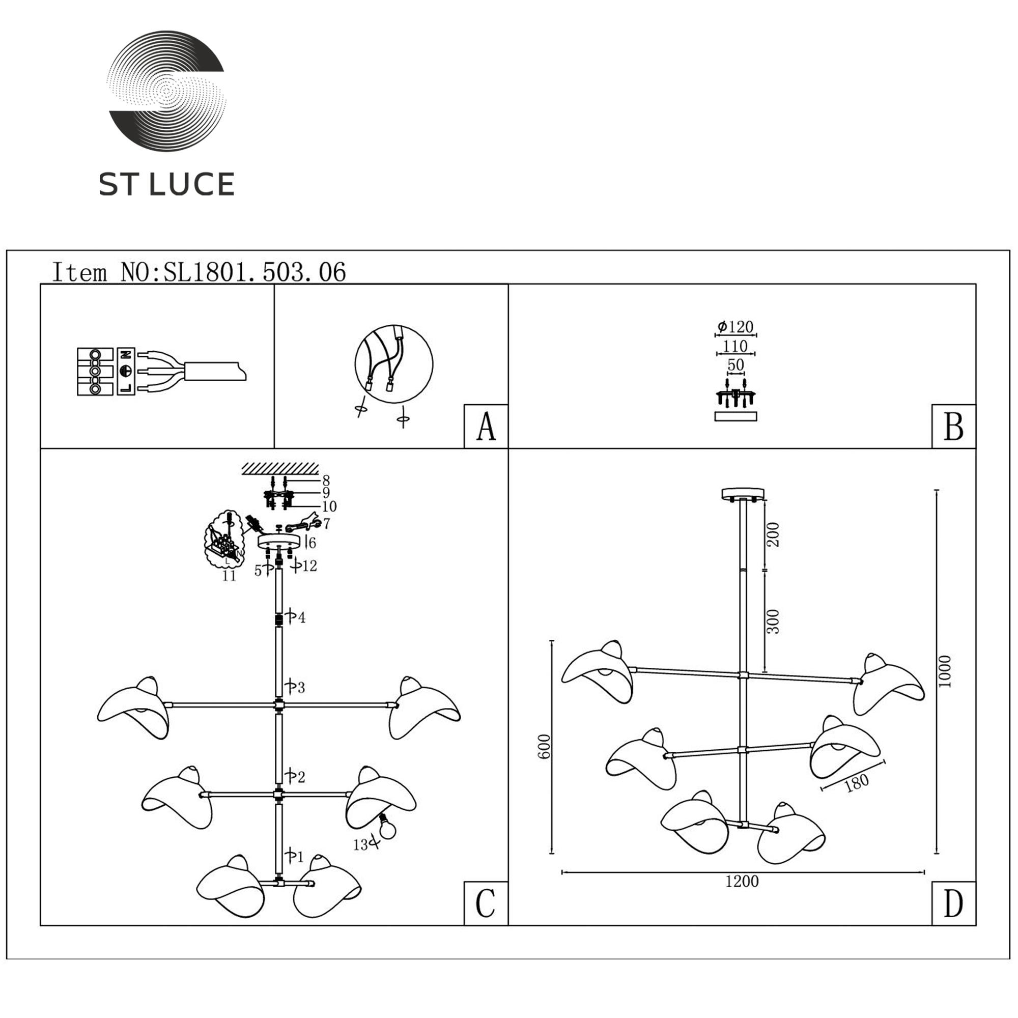 картинка Подвесная люстра ST Luce Minne SL1801.503.06 от магазина pro-decor.kz
