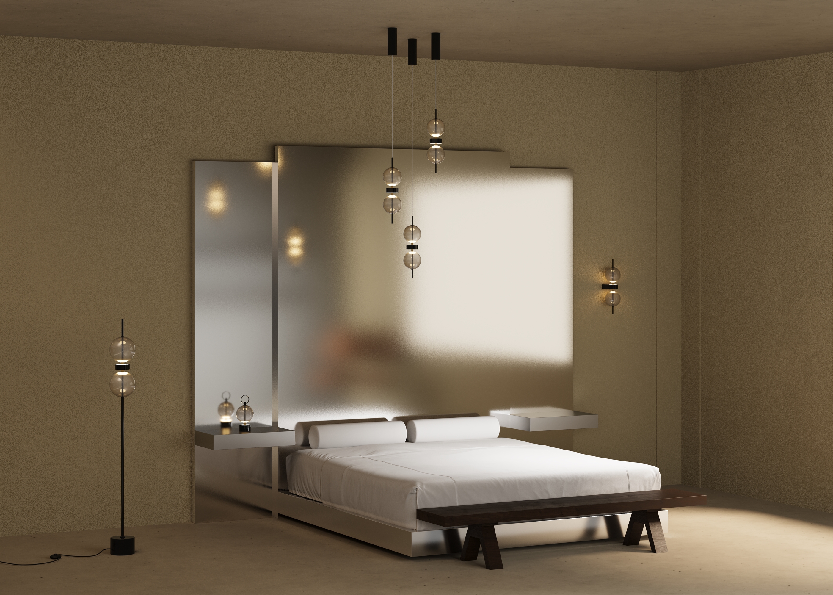 картинка Напольный светильник (торшер) Maytoni MOD478FL-L15B3K Double Moon от магазина pro-decor.kz