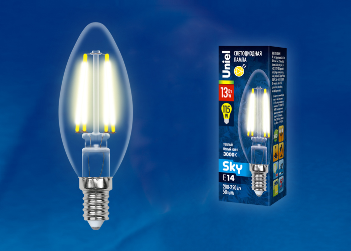картинка LED-C35-13W/3000K/E14/CL PLS02WH от магазина pro-decor.kz
