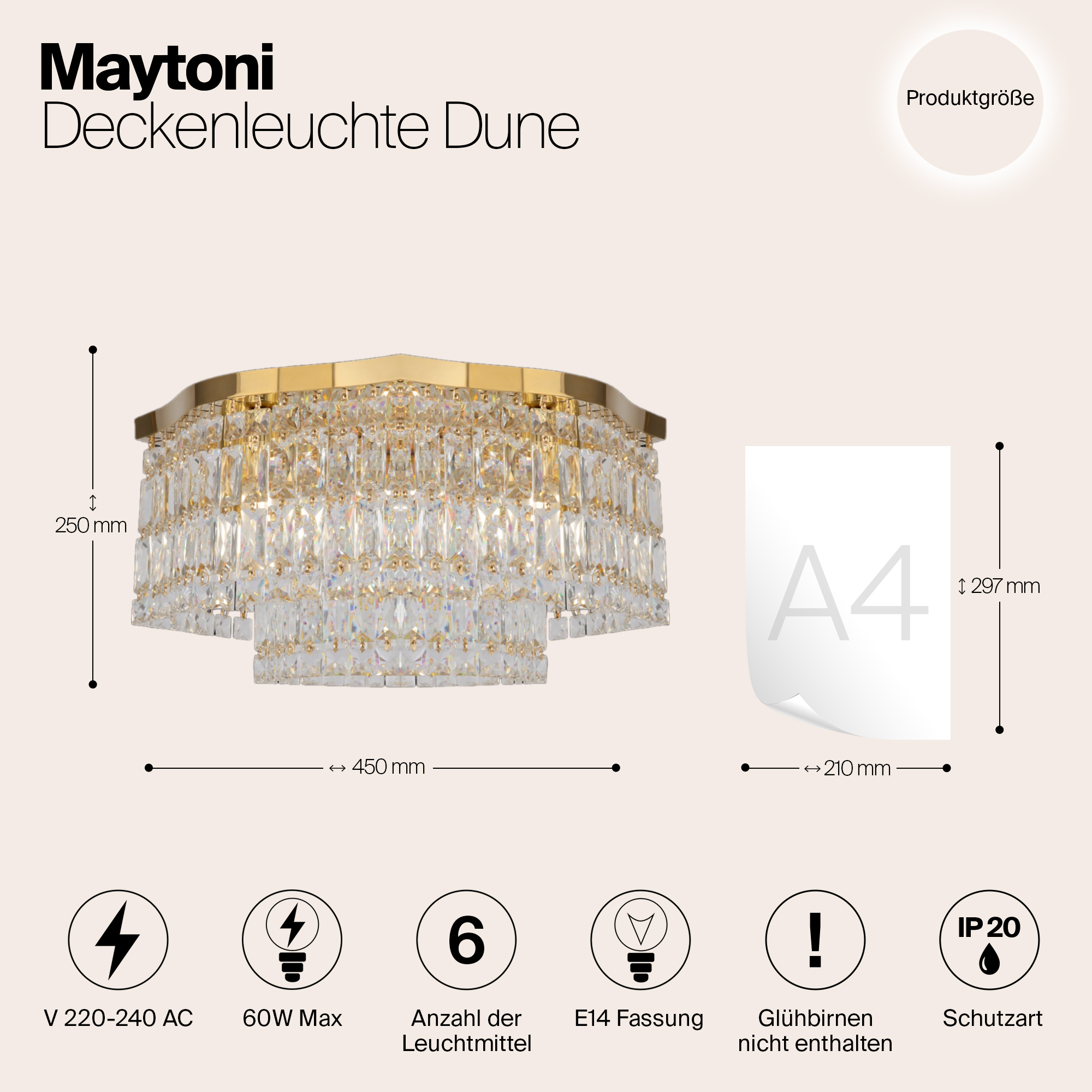 картинка Потолочный светильник Maytoni DIA005CL-06G от магазина pro-decor.kz
