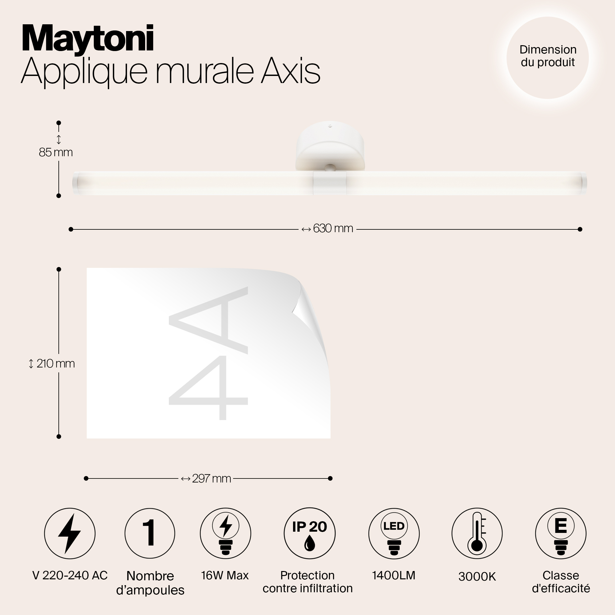 картинка Настенный светильник (бра) Maytoni MOD106WL-L16W3K от магазина pro-decor.kz