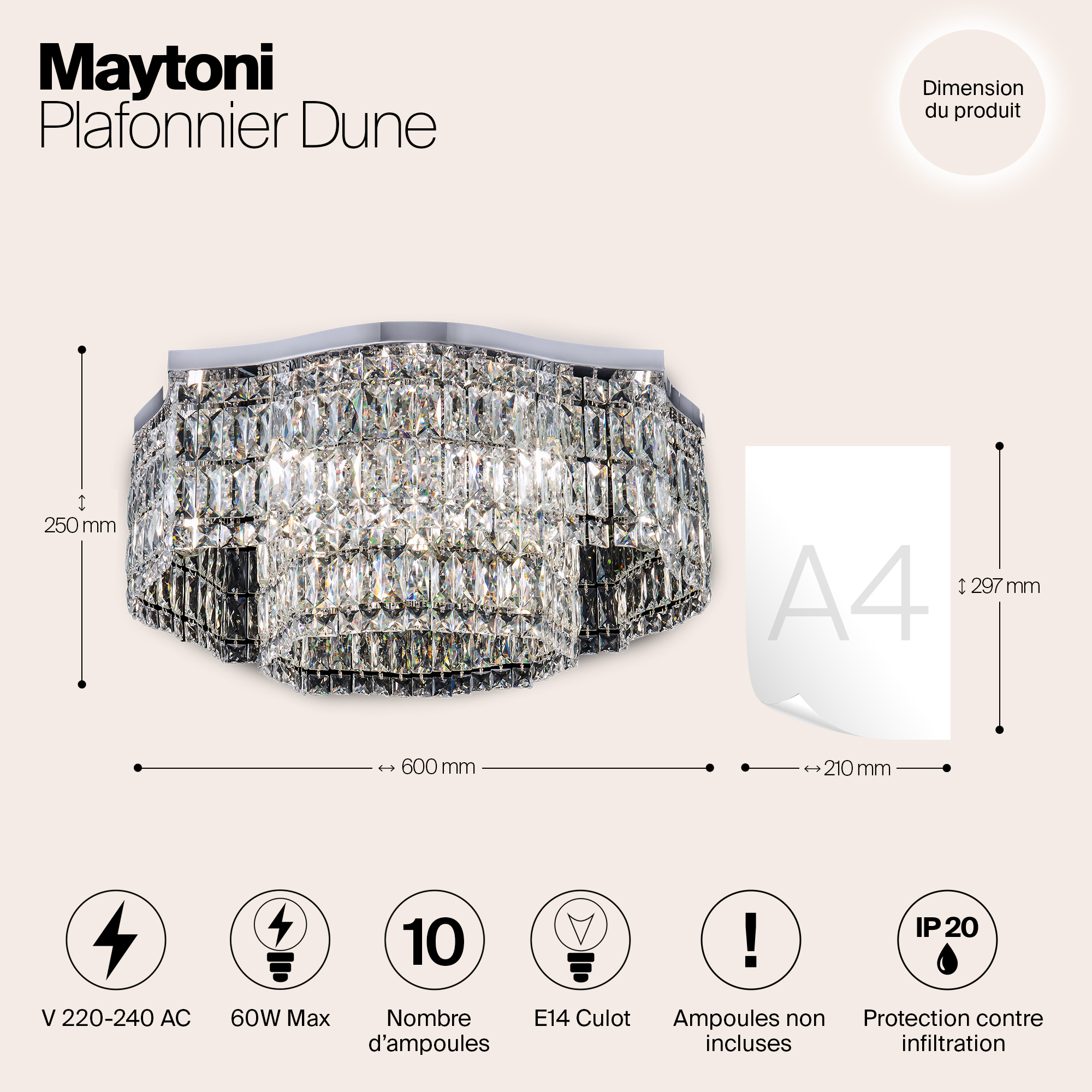 картинка Потолочная люстра Maytoni Dune DIA005CL-10CH от магазина pro-decor.kz