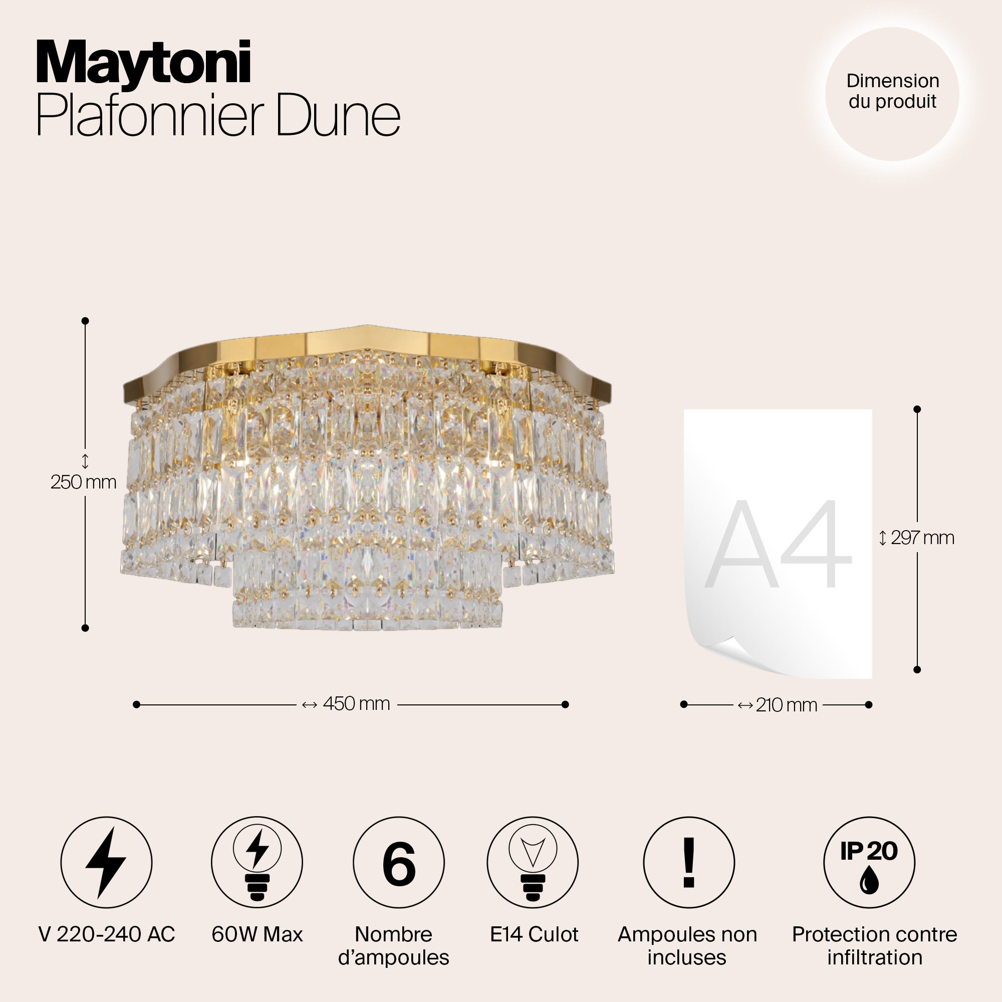картинка Потолочный светильник Maytoni DIA005CL-06G от магазина pro-decor.kz