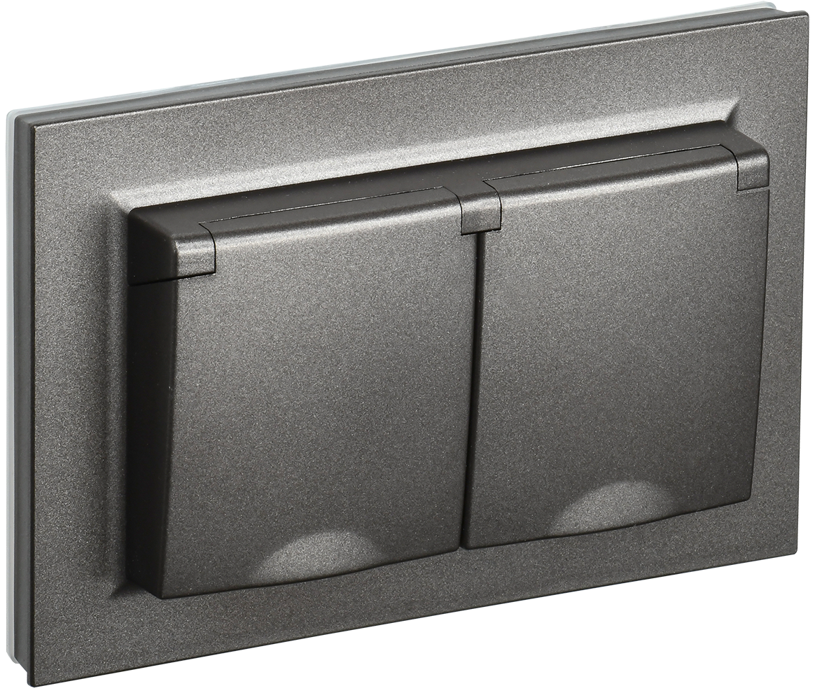 картинка BRITE Роз. 2-я с кр. 16А в сб IP44 РСбш12-3-44-БрТБ бр. IEK от магазина pro-decor.kz