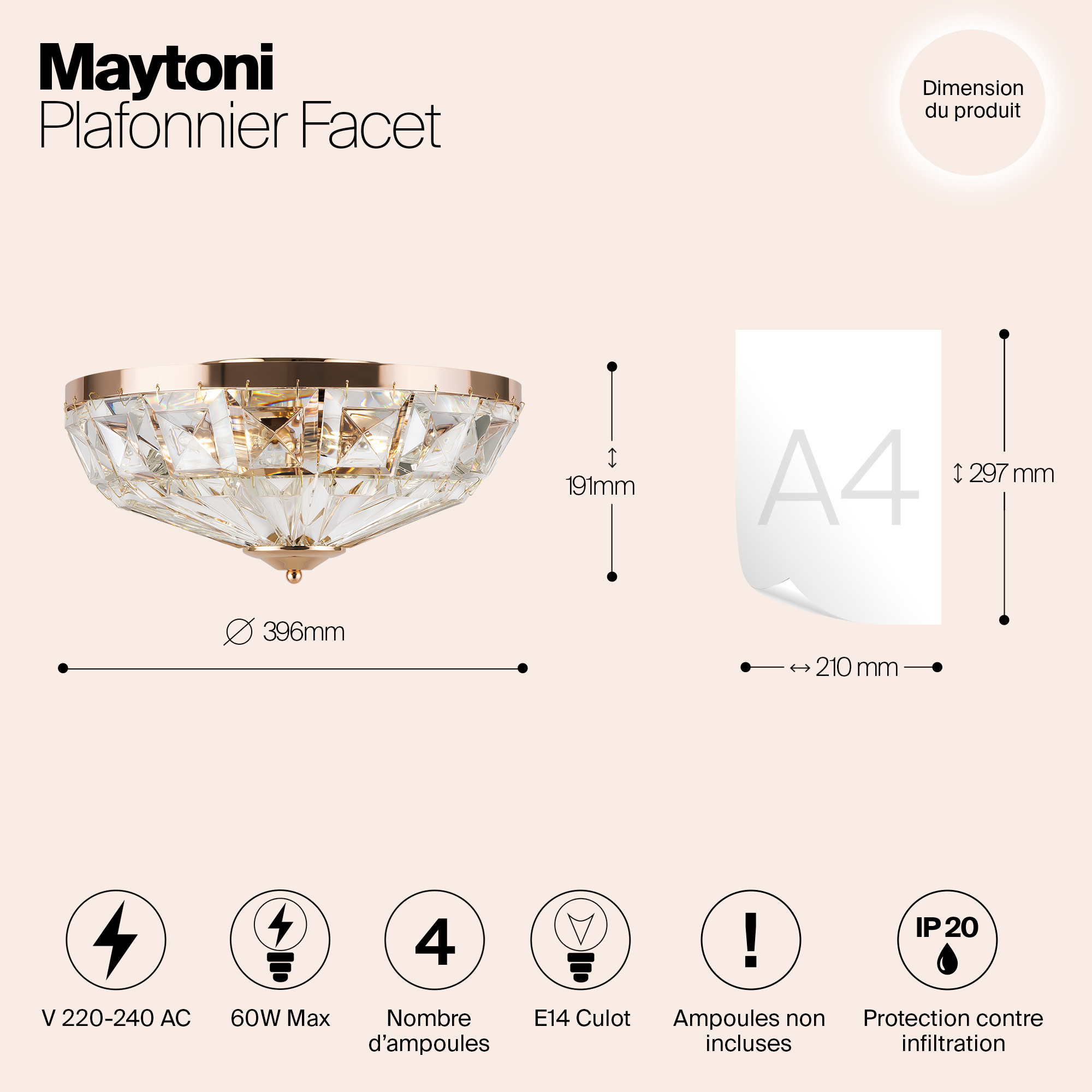 картинка Потолочный светильник Maytoni MOD094CL-04G от магазина pro-decor.kz
