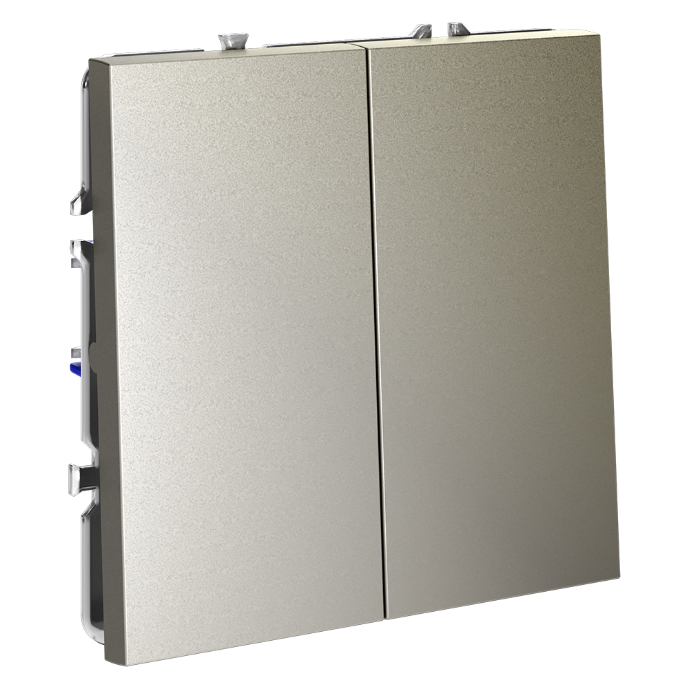 картинка Проходной переключатель встраиваемый VOLTUM S70 двухклавишный 10А, (шелк) VLS020304 от магазина pro-decor.kz