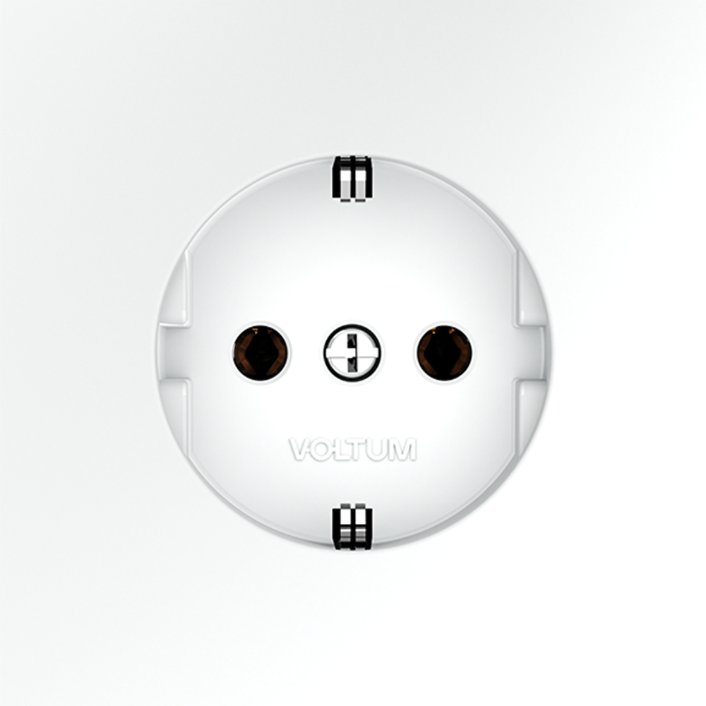 картинка Розетка встраиваемая VOLTUM S70 с заземлением 16А, (белый матовый) VLS040102 от магазина pro-decor.kz
