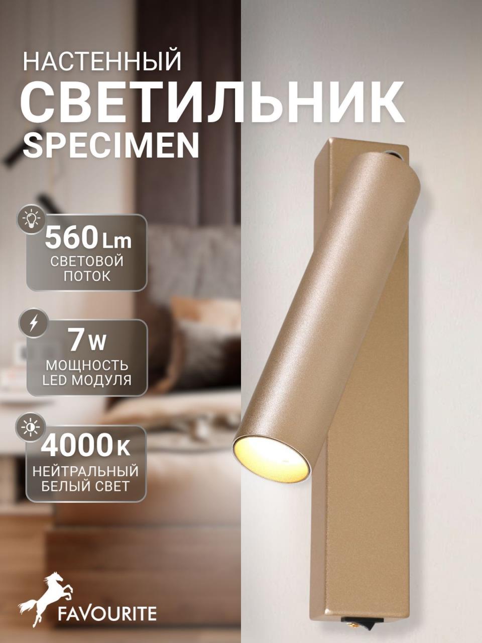 картинка Светодиодный спот Favourite Specimen 2228-1W магазин pro-decor.kz являющийся официальным дистрибьютором в Казахстане картинка Светодиодный спот Favourite Specimen 2228-1W от магазина pro-decor.kz
