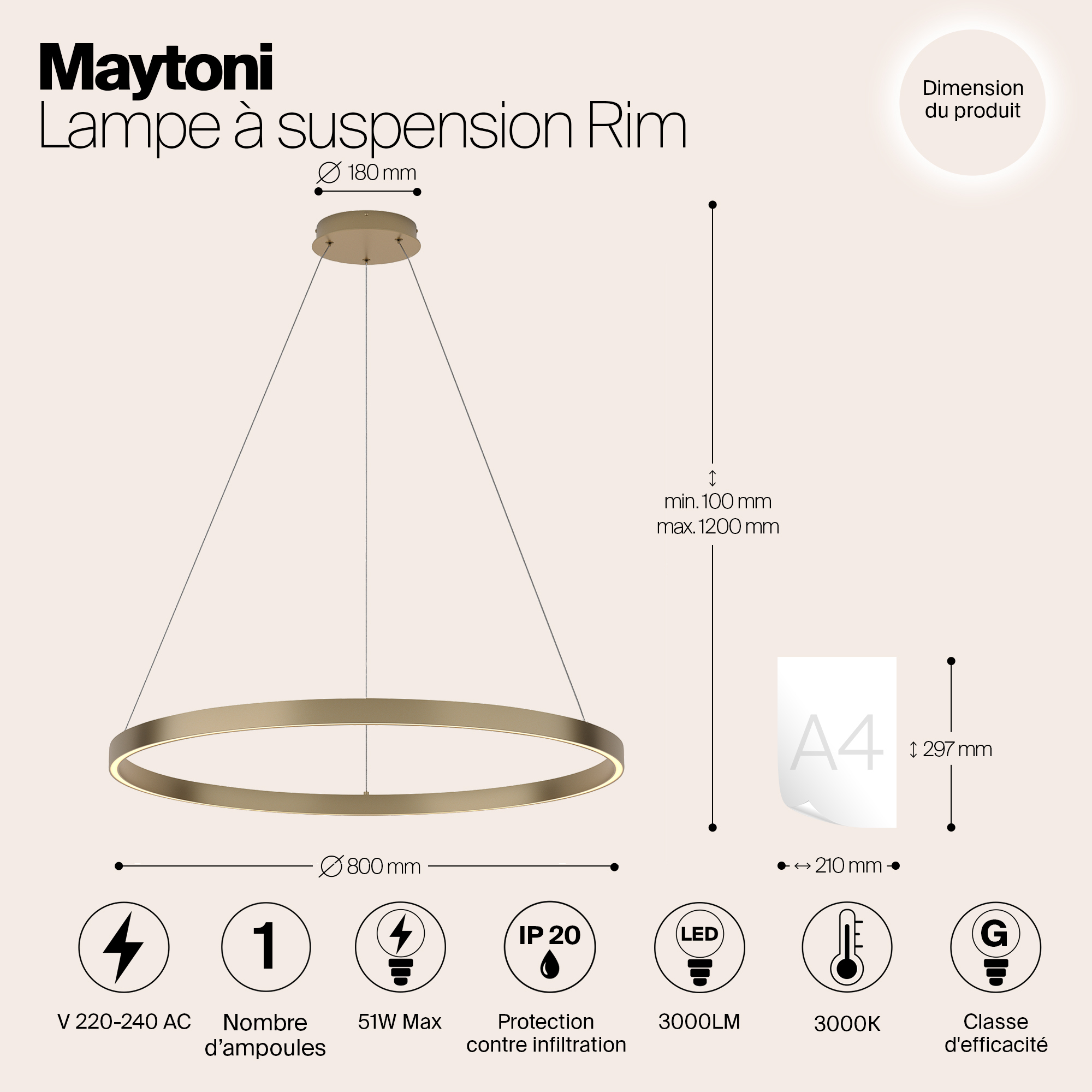 картинка Подвесной светильник Maytoni MOD058PL-L42BS3K от магазина pro-decor.kz
