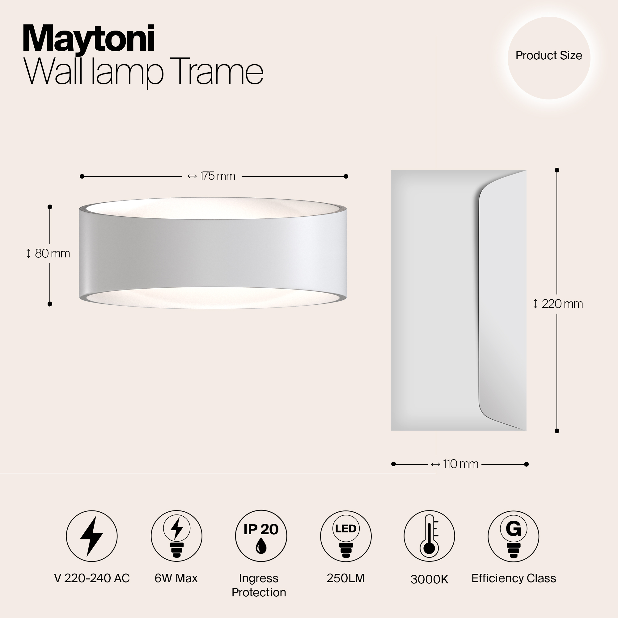 картинка Настенный светодиодный светильник Maytoni Trame C806WL-L5W от магазина pro-decor.kz