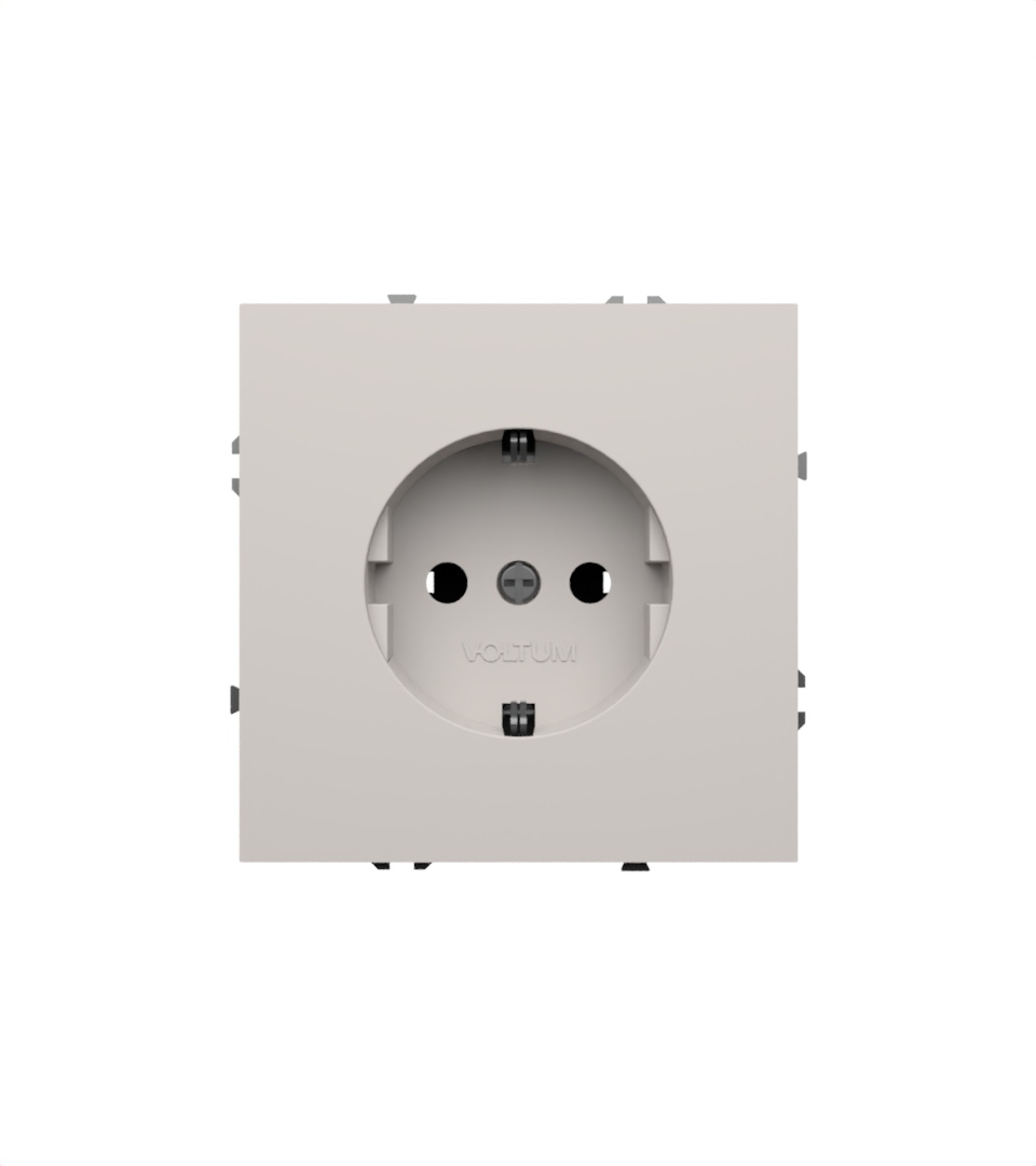 картинка Розетка встраиваемая VOLTUM S70 с заземлением 16А, (белый матовый) VLS040102 от магазина pro-decor.kz