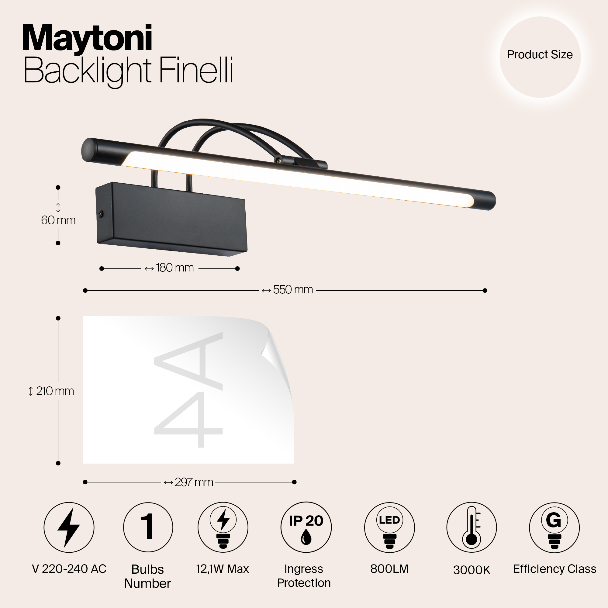 картинка Подсветка для картин Maytoni Finelli MIR004WL-L12B магазин pro-decor.kz являющийся официальным дистрибьютором в Казахстане картинка Подсветка для картин Maytoni Finelli MIR004WL-L12B от магазина pro-decor.kz