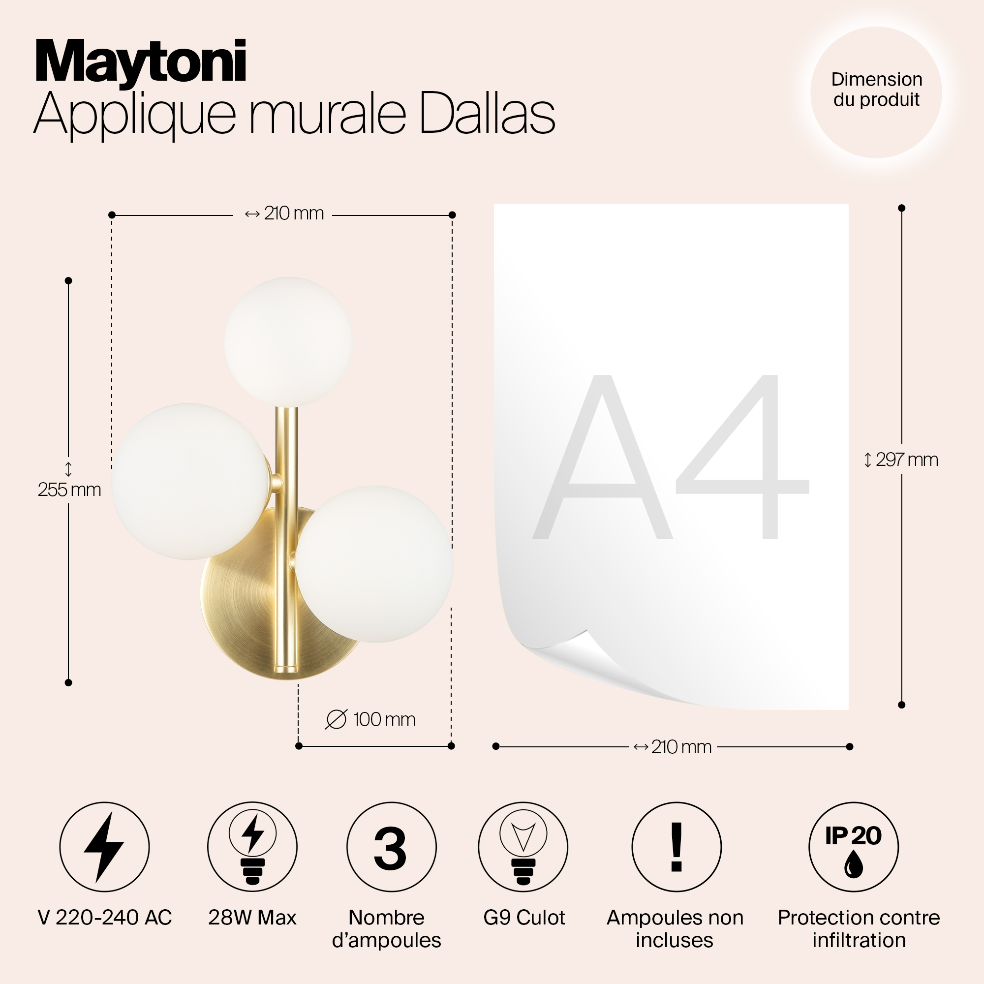 картинка Настенный светильник (бра) Maytoni MOD545WL-03BS от магазина pro-decor.kz