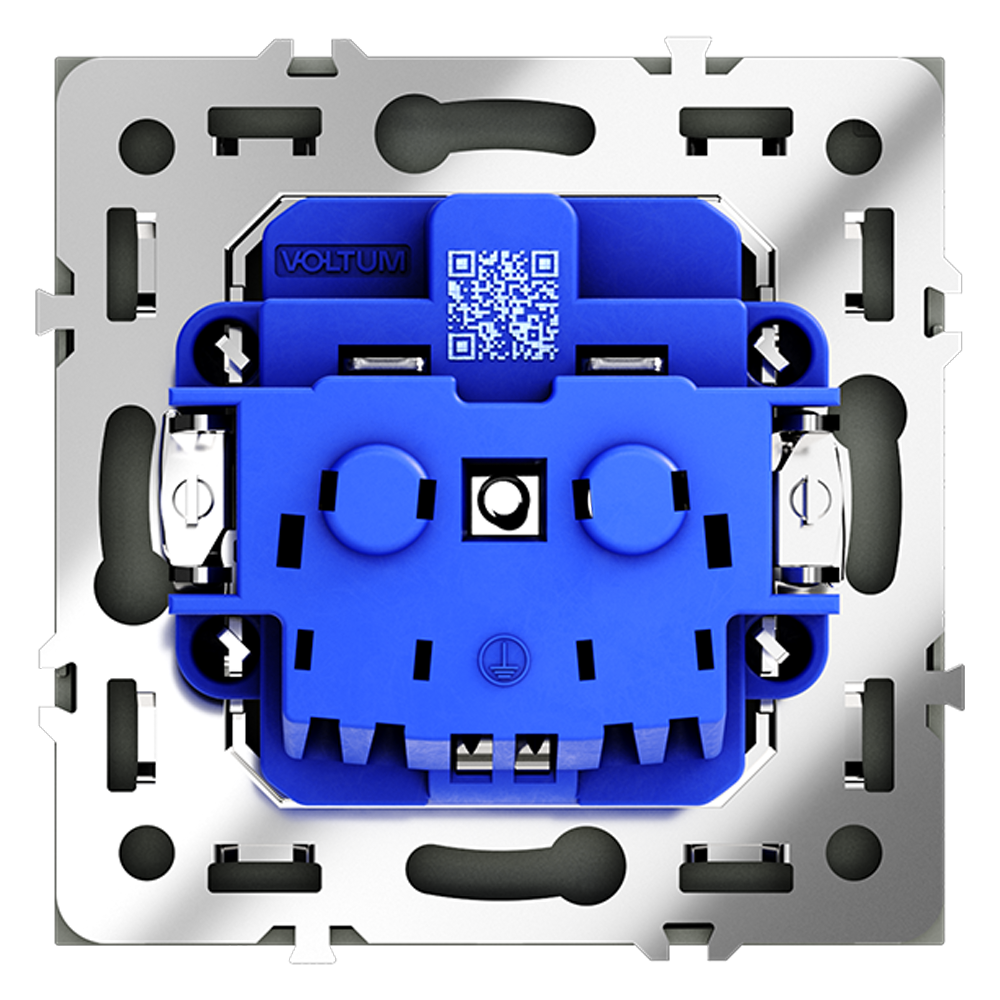 картинка Розетка встраиваемая VOLTUM S70 с заземлением 16А, (черный матовый) VLS040108 от магазина pro-decor.kz