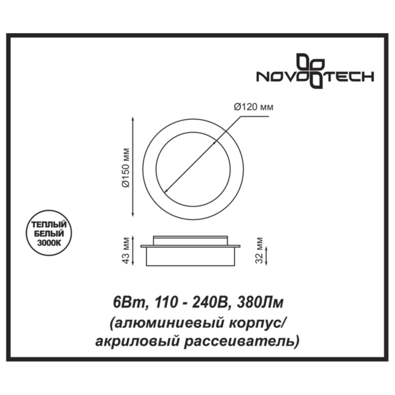 картинка Настенный светодиодный светильник Novotech Over Smena 357856 от магазина pro-decor.kz