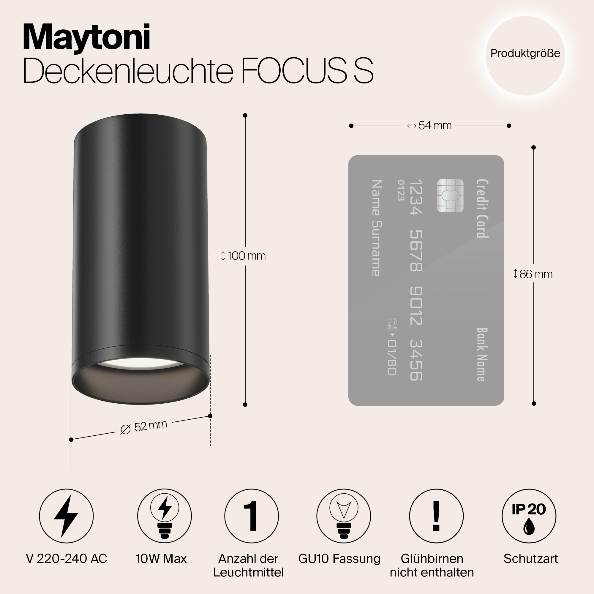 картинка Потолочный светильник Maytoni Focus S C052CL-01B от магазина pro-decor.kz