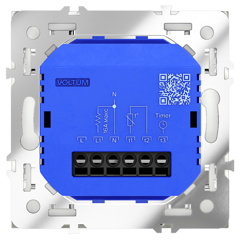 картинка Терморегулятор электронный VOLTUM S70 с индикацией и датчиком, для теплого пола, (белый матовый) VLS070102 от магазина pro-decor.kz