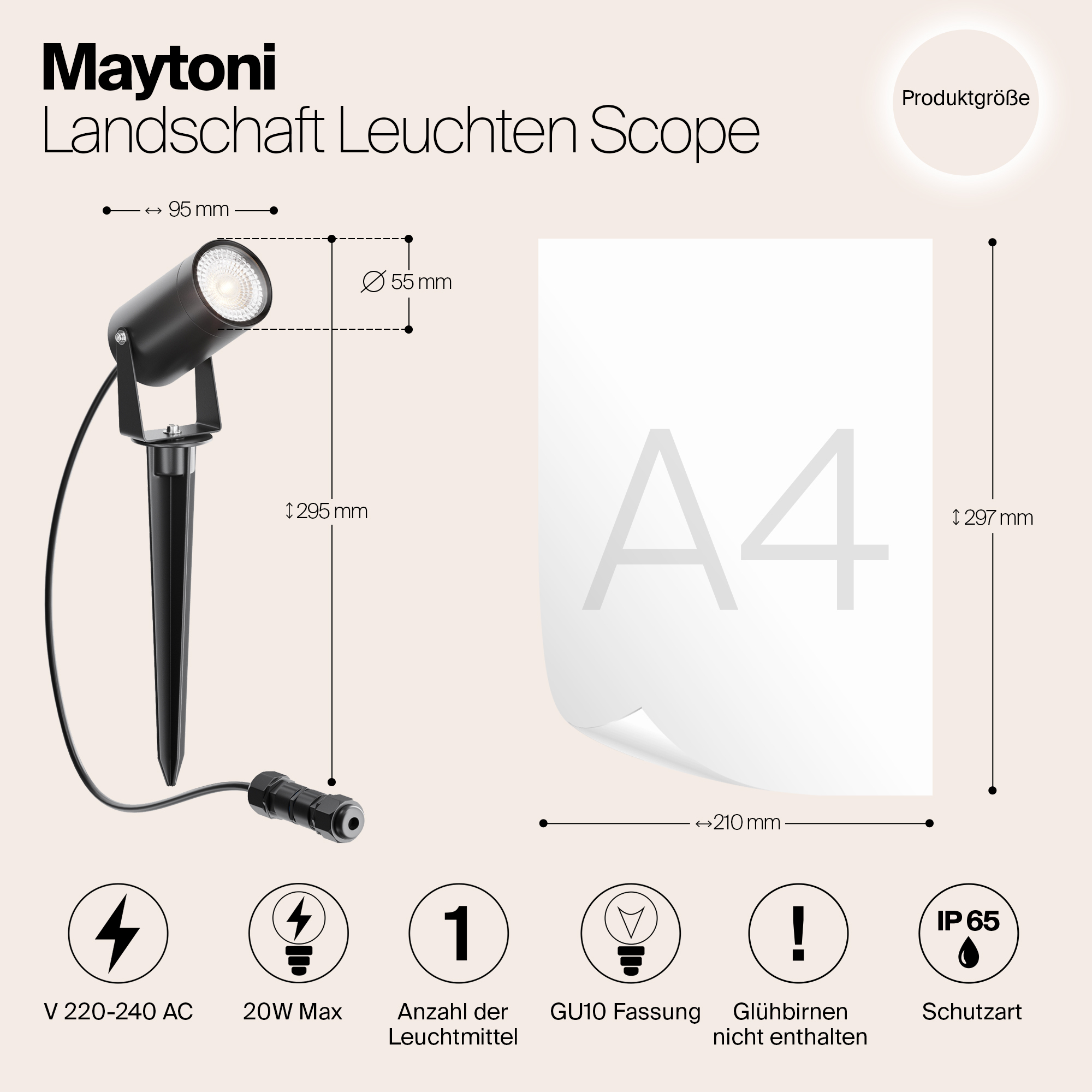картинка Ландшафтный светильник Maytoni Scope O025FL-01B магазин pro-decor.kz являющийся официальным дистрибьютором в Казахстане картинка Ландшафтный светильник Maytoni Scope O025FL-01B от магазина pro-decor.kz