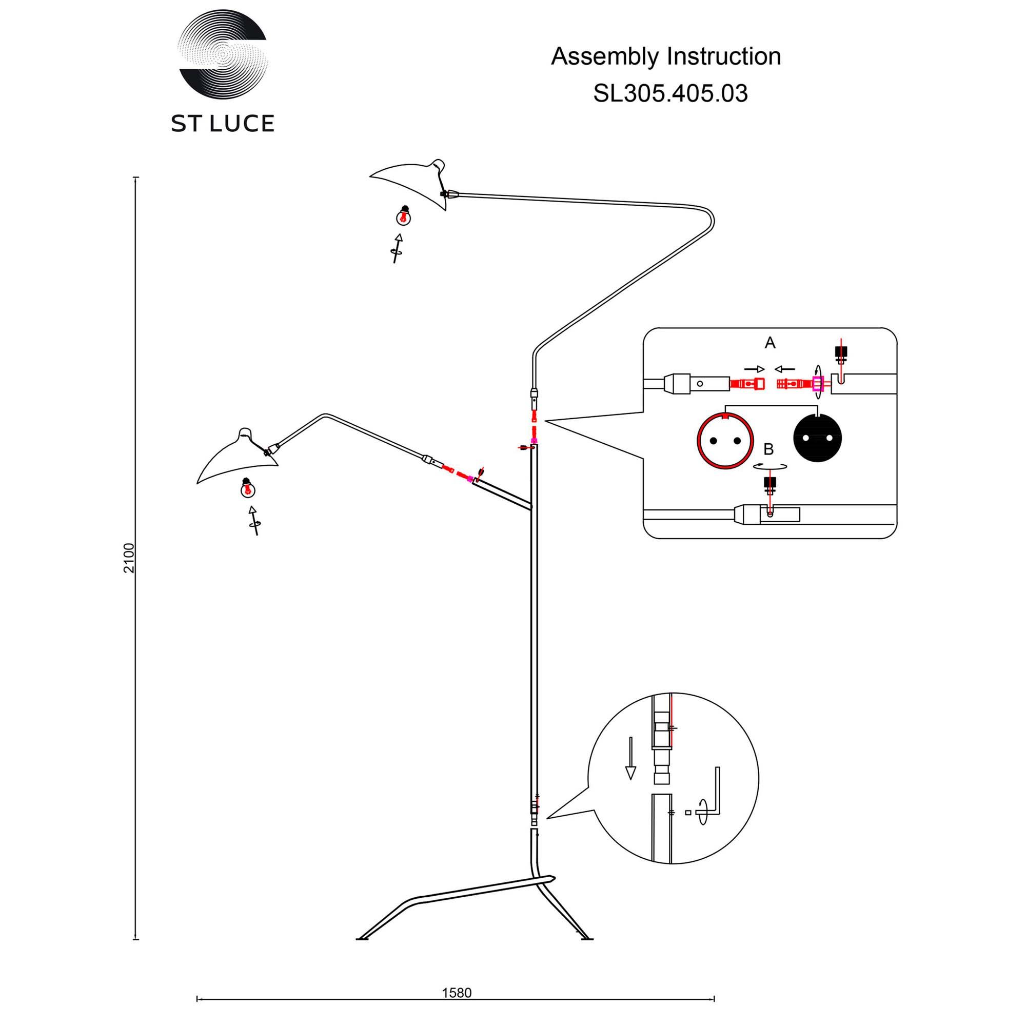 картинка Торшер ST Luce Spruzzo SL305.405.03 от магазина pro-decor.kz