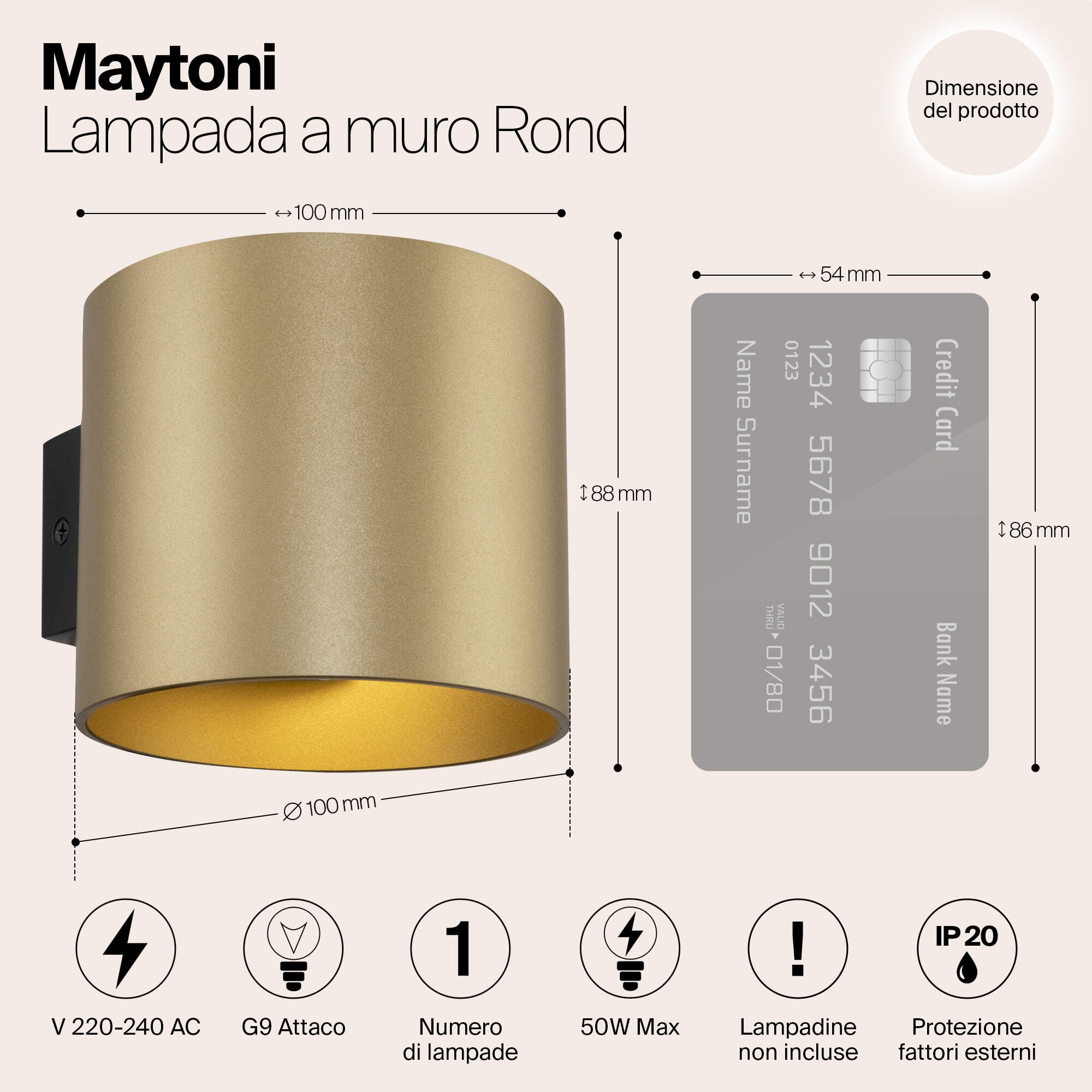 картинка Бра Maytoni Rond C066WL-01MG от магазина pro-decor.kz